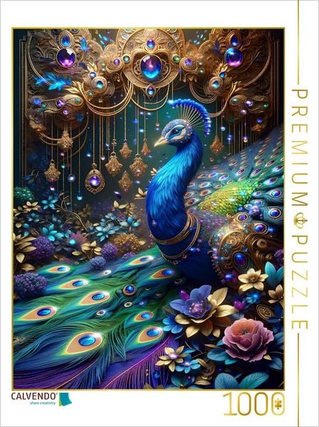 Produktbild: CALVENDO Puzzle Magie des Pfaus | 1000 Teile Lege-Gr&ouml;&szlig;e 64x48cm Foto-Puzzle f&uuml;r gl&uuml;ckliche Stunden