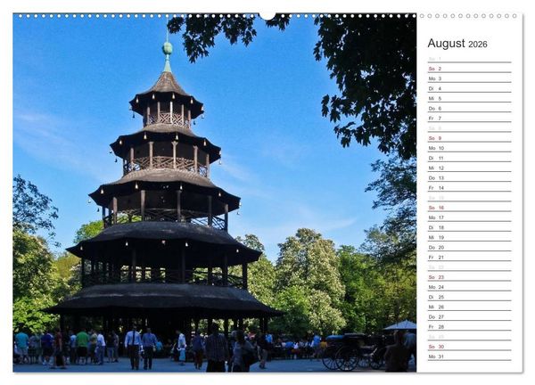 Produktbild: M&uuml;nchen - Die Sch&ouml;ne (hochwertiger Premium Wandkalender 2026 DIN A2 quer), Kunstdruck in Hochglanz
