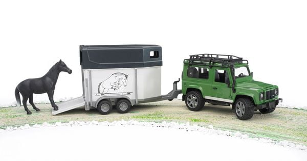 Produktbild: Bruder - Land Rover Defender mit Pferdeanh&auml;nger