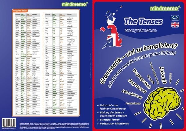 Produktbild: mindmemo Lernfolder - The Tenses - Die englischen Zeiten - Englische Grammatik Lernhilfe