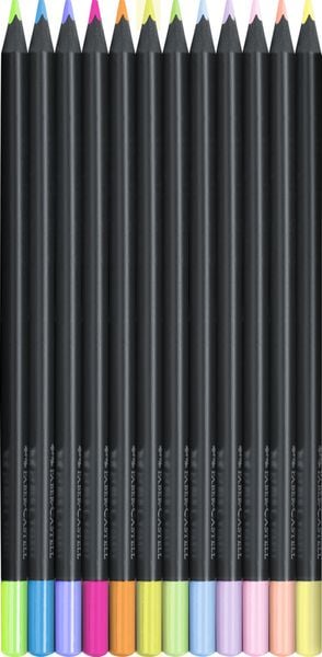 Produktbild: Faber-Castell Buntstifte Black Edition Neon + Pastell 12er Set