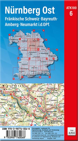 Produktbild: ATK100-6 N&uuml;rnberg Ost (Amtliche Topographische Karte 1:100000)