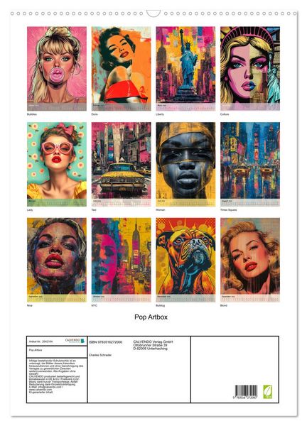 Produktbild: Pop Artbox (Wandkalender 2026 DIN A2 hoch), CALVENDO Monatskalender