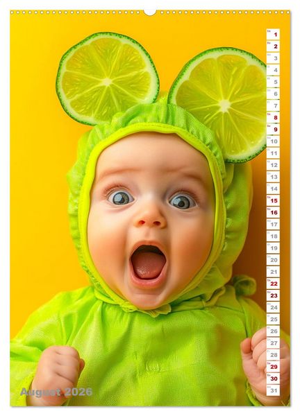 Produktbild: Babys in Bestform - Lustige Fr&uuml;chtchen (hochwertiger Premium Wandkalender 2026 DIN A2 hoch), Kunstdruck in Hochglanz