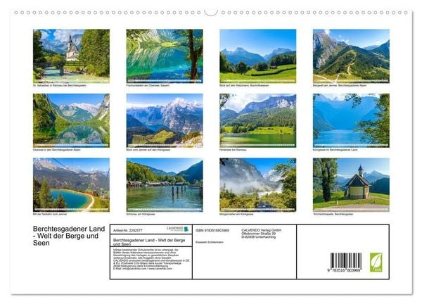 Produktbild: Berchtesgadener Land - Welt der Berge und Seen (hochwertiger Premium Wandkalender 2027 DIN A2 quer), Kunstdruck in Hochglanz