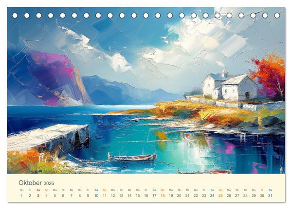 Produktbild: Impressionistische Naturlandschaften (Tischkalender 2026 DIN A5 quer), CALVENDO Monatskalender