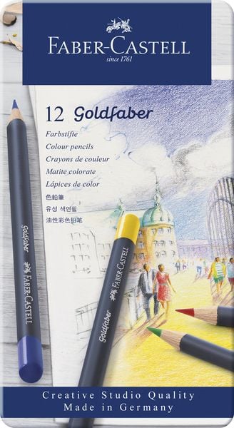 Produktbild: Faber-Castell Farbstifte Goldfaber, 12er Set Metalletui