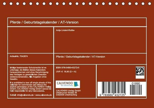 Produktbild: Pferde / Geburtstagskalender / AT-Version (Tischkalender immerw&auml;hrend DIN A5 quer)