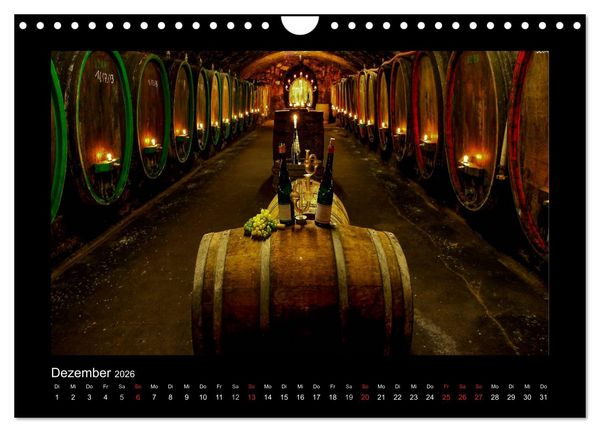 Produktbild: Wein - Reben, Wingerte und historische Weinkeller (Wandkalender 2026 DIN A4 quer), CALVENDO Monatskalender