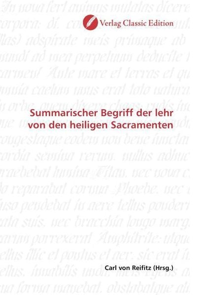 Produktbild: Summarischer Begriff der lehr von den heiligen Sacramenten