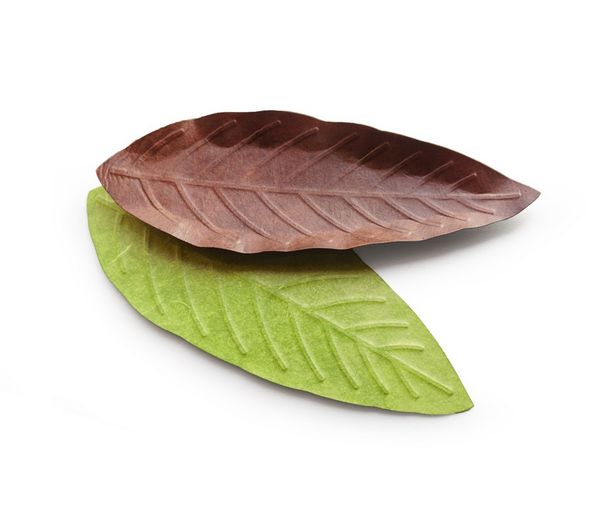 Produktbild: Flexible Hanji-Papierschale Blatt Braun &ndash; Ablage / Servierschale aus koreanischem Hanji-