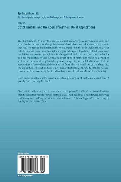 Produktbild: Strict Finitism and the Logic of Mathematical Applications