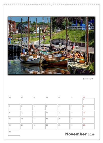 Produktbild: Ostfriesland - die bezaubernden alten H&auml;fen / Planer (Wandkalender 2026 DIN A2 hoch), CALVENDO Monatskalender