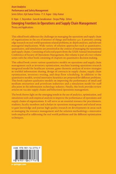 Produktbild: Emerging Frontiers in Operations and Supply Chain Management