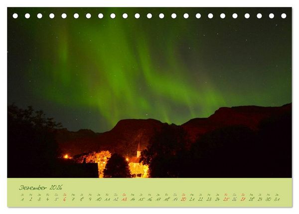 Produktbild: Nordlicht-Zauber auf den Lofoten. Aurora borealis (Tischkalender 2026 DIN A5 quer), CALVENDO Monatskalender