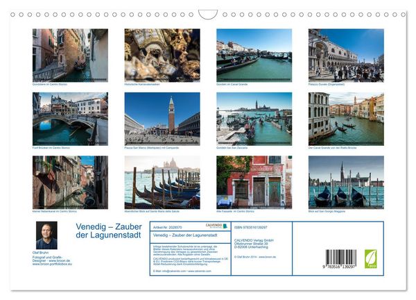 Produktbild: Venedig &ndash; Zauber der Lagunenstadt (Wandkalender 2026 DIN A3 quer), CALVENDO Monatskalender
