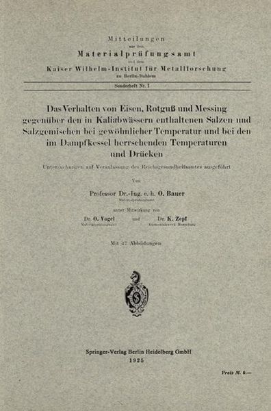 Produktbild: Das Verhalten von Eisen, Rotgu&szlig; und Messing gegen&uuml;ber den in Kaliabw&auml;ssern enthaltenen Salzen und Salzgemischen bei gew&ouml;hnlicher Temperatur und bei de