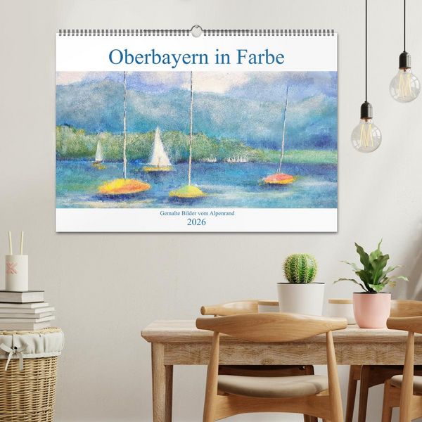 Produktbild: Oberbayern in Farbe - Gemalte Bilder vom Alpenrand (Wandkalender 2026 DIN A2 quer), CALVENDO Monatskalender