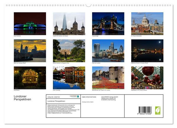 Produktbild: Londoner Perspektiven (hochwertiger Premium Wandkalender 2026 DIN A2 quer), Kunstdruck in Hochglanz
