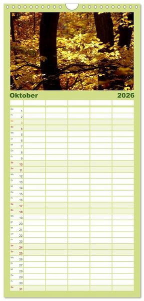Produktbild: Familienplaner 2026 - Jahreszeiten mit 5 Spalten (Wandkalender, 21 x 45 cm) CALVENDO