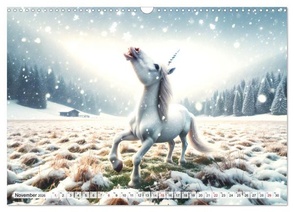 Produktbild: Mystische Einh&ouml;rner - Jahreszeiten im Einhornland (Wandkalender 2026 DIN A3 quer), CALVENDO Monatskalender