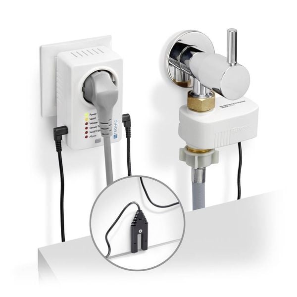 Produktbild: H-Tronic 1114725 WSS 1 Wassermelder mit externem Sensor netzbetrieben, &uuml;ber Steckdose