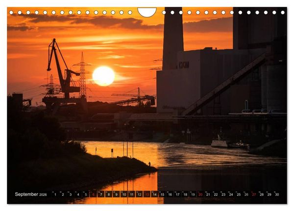 Produktbild: Mannheim 2026 - wenn es Nacht wird im Hafen (Wandkalender 2026 DIN A4 quer), CALVENDO Monatskalender