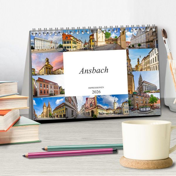 Produktbild: Ansbach Impressionen (Tischkalender 2026 DIN A5 quer), CALVENDO Monatskalender