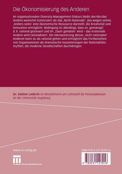 Produktbild: Die &Ouml;konomisierung des Anderen