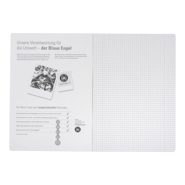 Produktbild: OXFORD Recycling Schulheft A4, 16 Blatt, Lineatur 28 (kariert mit Rand links und rechts), 90 g/m&sup2;