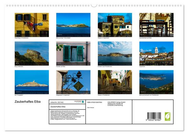 Produktbild: Zauberhaftes Elba (hochwertiger Premium Wandkalender 2026 DIN A2 quer), Kunstdruck in Hochglanz