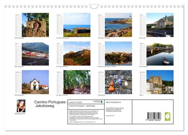 Produktbild: Camino Portugues - Jakobsweg (Wandkalender 2027 DIN A3 quer), CALVENDO Monatskalender