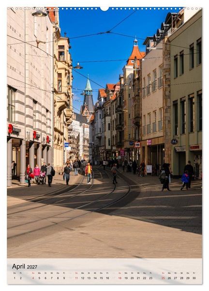 Produktbild: Ein Blick auf Erfurt in Farbe (hochwertiger Premium Wandkalender 2027 DIN A2 hoch), Kunstdruck in Hochglanz
