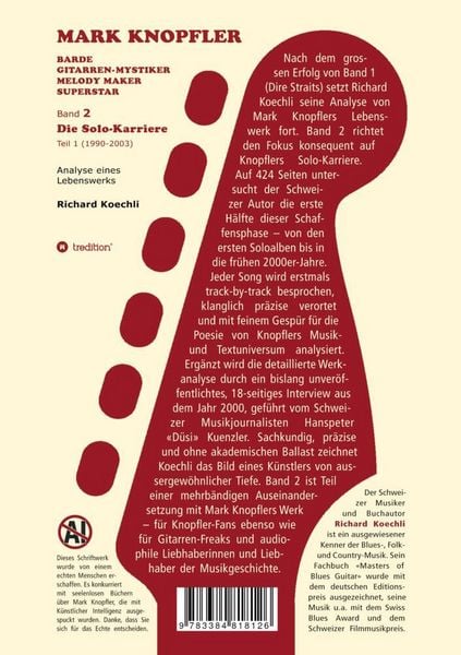 Produktbild: Mark Knopfler (Band 2) - Die Solo-Karriere (Teil 1), das 424 Seiten starke Buch