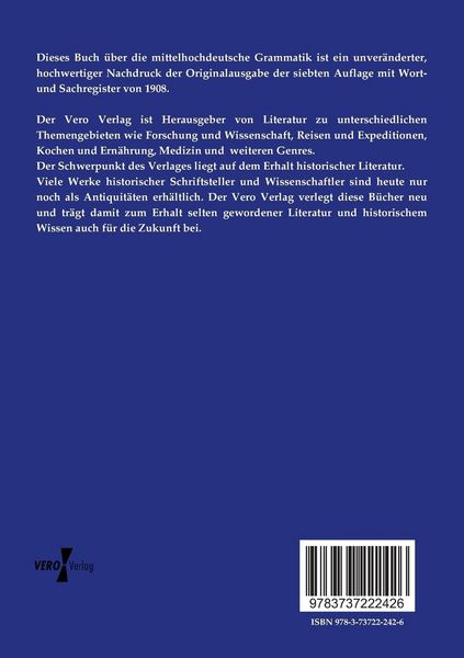 Produktbild: Mittelhochdeutsche Grammatik