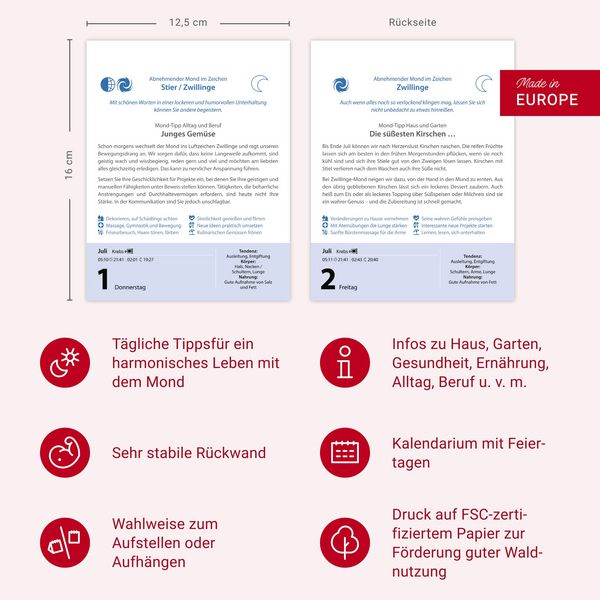 Produktbild: Leben mit dem Mond Tagesabrei&szlig;kalender 2027 - Praktische Tipps Tag f&uuml;r Tag