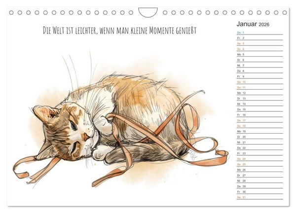 Produktbild: Kleine Schnurr-Momente f&uuml;rs Herz (Wandkalender 2026 DIN A4 quer), CALVENDO Monatskalender