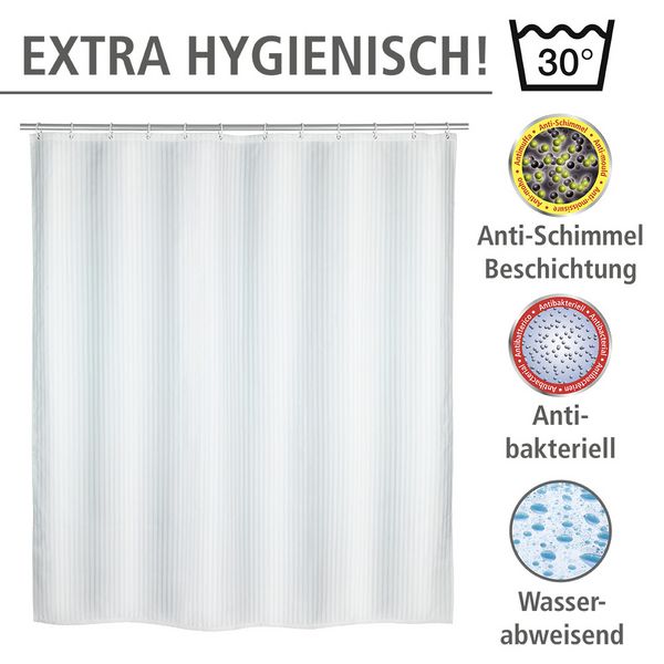 Produktbild: Anti-Schimmel Duschvorhang Mod. Palais, Textil (Polyester), 180 x 200 cm, waschbar