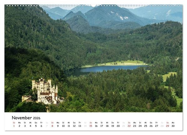 Produktbild: Schl&ouml;sser und G&auml;rten S&uuml;ddeutschland (Wandkalender 2026 DIN A2 quer), CALVENDO Monatskalender