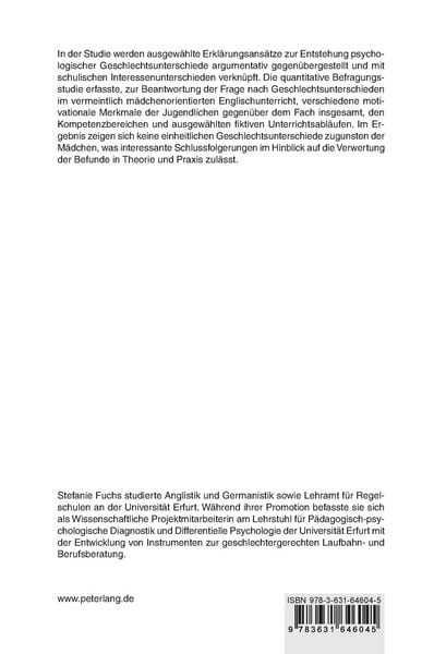 Produktbild: Geschlechtsunterschiede bei motivationalen Faktoren im Kontext des Englischunterrichts