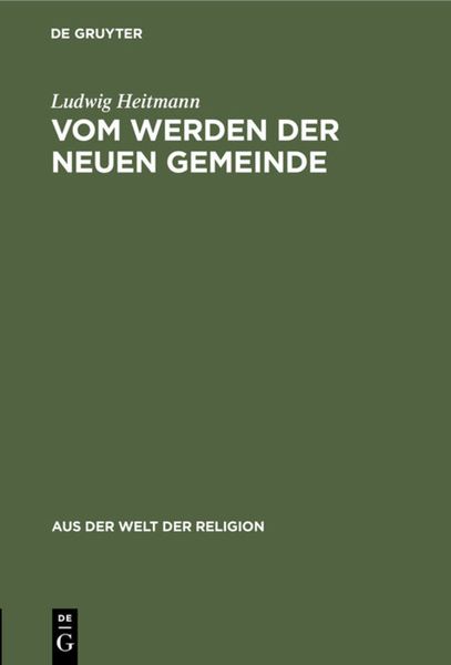 Produktbild: Vom Werden der neuen Gemeinde