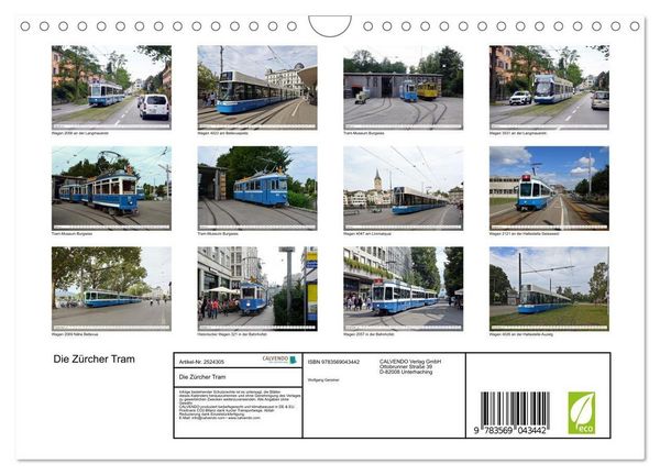 Produktbild: Die Z&uuml;rcher Tram (Wandkalender 2027 DIN A4 quer), CALVENDO Monatskalender