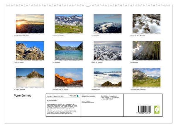 Produktbild: Pyr&eacute;n&eacute;ennes (Calendrier mural 2026 DIN A2 vertical) calendrier de bureau