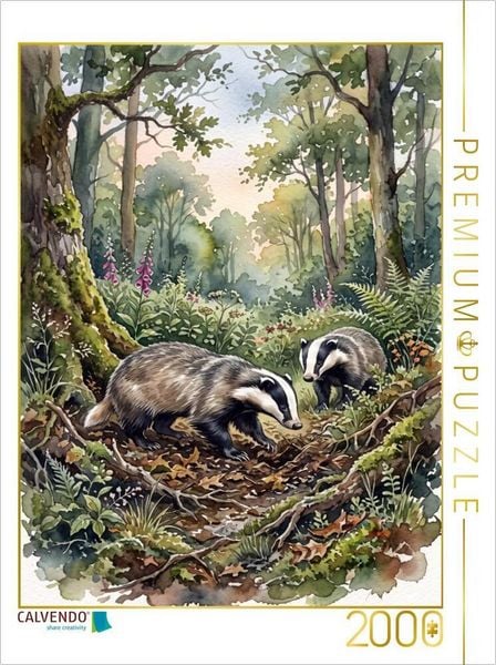 CALVENDO Puzzle Der Dachs | 2000 Teile Lege-Größe 90 × 67 cm Foto-Puzzle für glückliche Stunden