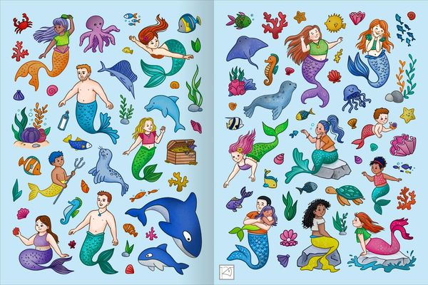 Produktbild: Mein schillerndes Stickerheft &ndash; Im Reich der Meerjungfrauen