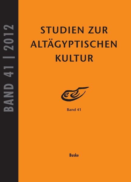 Produktbild: Studien zur Alt&auml;gyptischen Kultur Band 41
