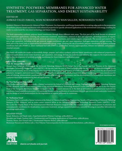 Produktbild: Synthetic Polymeric Membranes for Advanced Water Treatment, Gas Separation, and Energy Sustainability