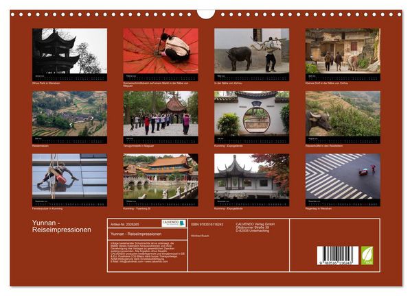 Produktbild: Yunnan - Reiseimpressionen (Wandkalender 2026 DIN A3 quer), CALVENDO Monatskalender