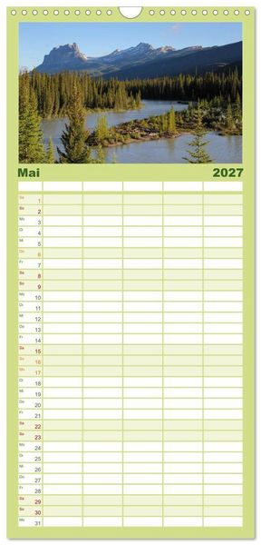 Produktbild: Familienplaner 2027 - Kanada mit 5 Spalten (Wandkalender, 21 x 45 cm) CALVENDO