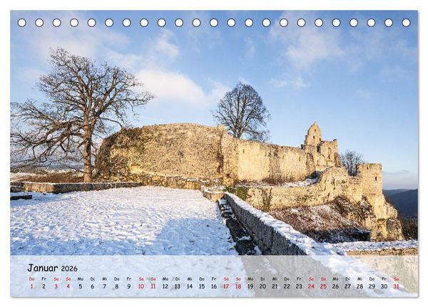Produktbild: Festungen und Schl&ouml;sser auf der Schw&auml;bischen Alb (Tischkalender 2026 DIN A5 quer), CALVENDO Monatskalender